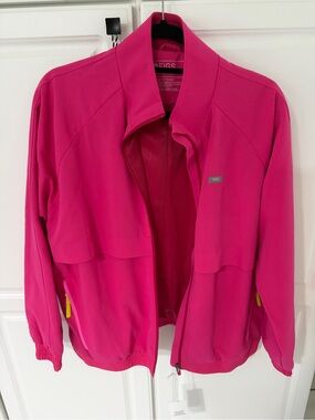NWT FIGS Women's Shocking Pink Large Sydney Performance Scrubbing Jacket